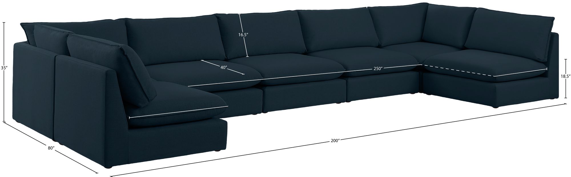 Mackenzie 200" 7-Piece Linen Modular Sectional