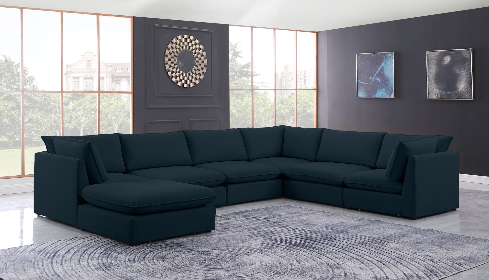 Mackenzie 160" 7-Piece Linen Modular Sectional