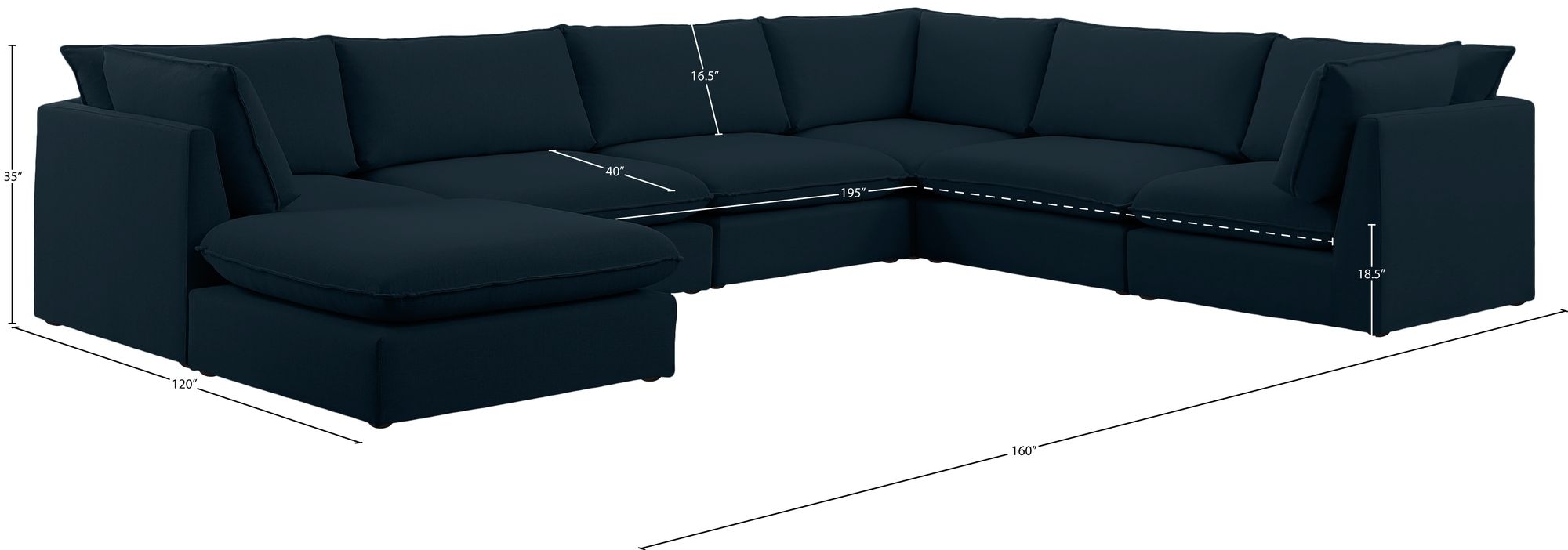 Mackenzie 160" 7-Piece Linen Fabric Modular Sectional Sofa