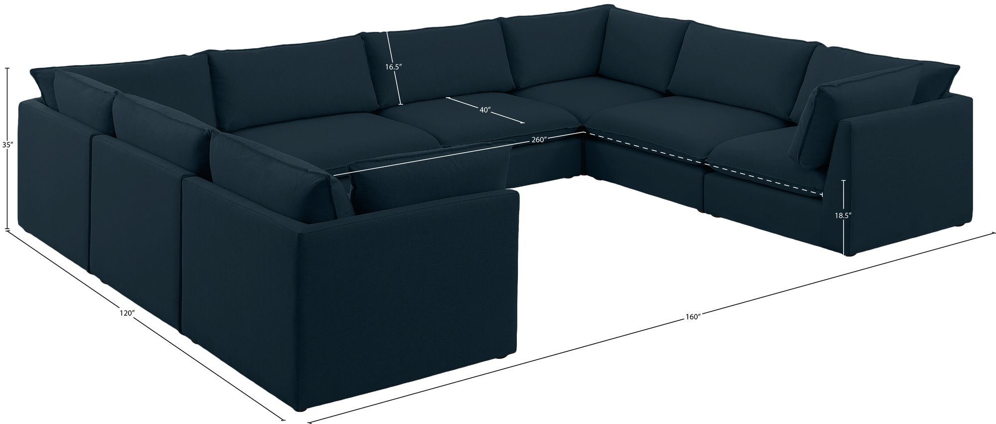 Mackenzie 160" 8-Piece Linen Modular Sectional