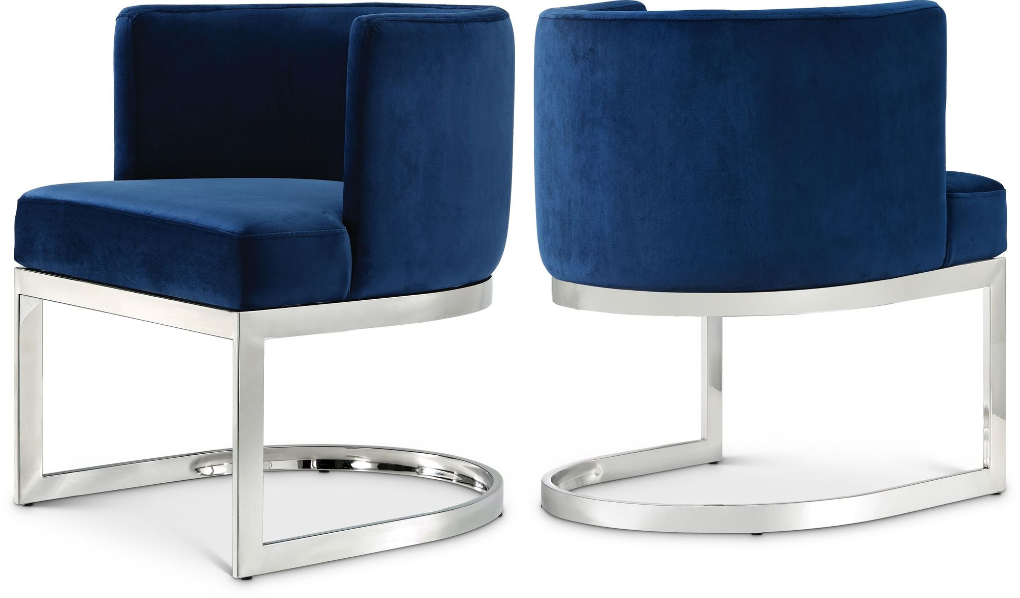 Gianna Velvet Dining Chair with Chrome Stainless Steel Base
