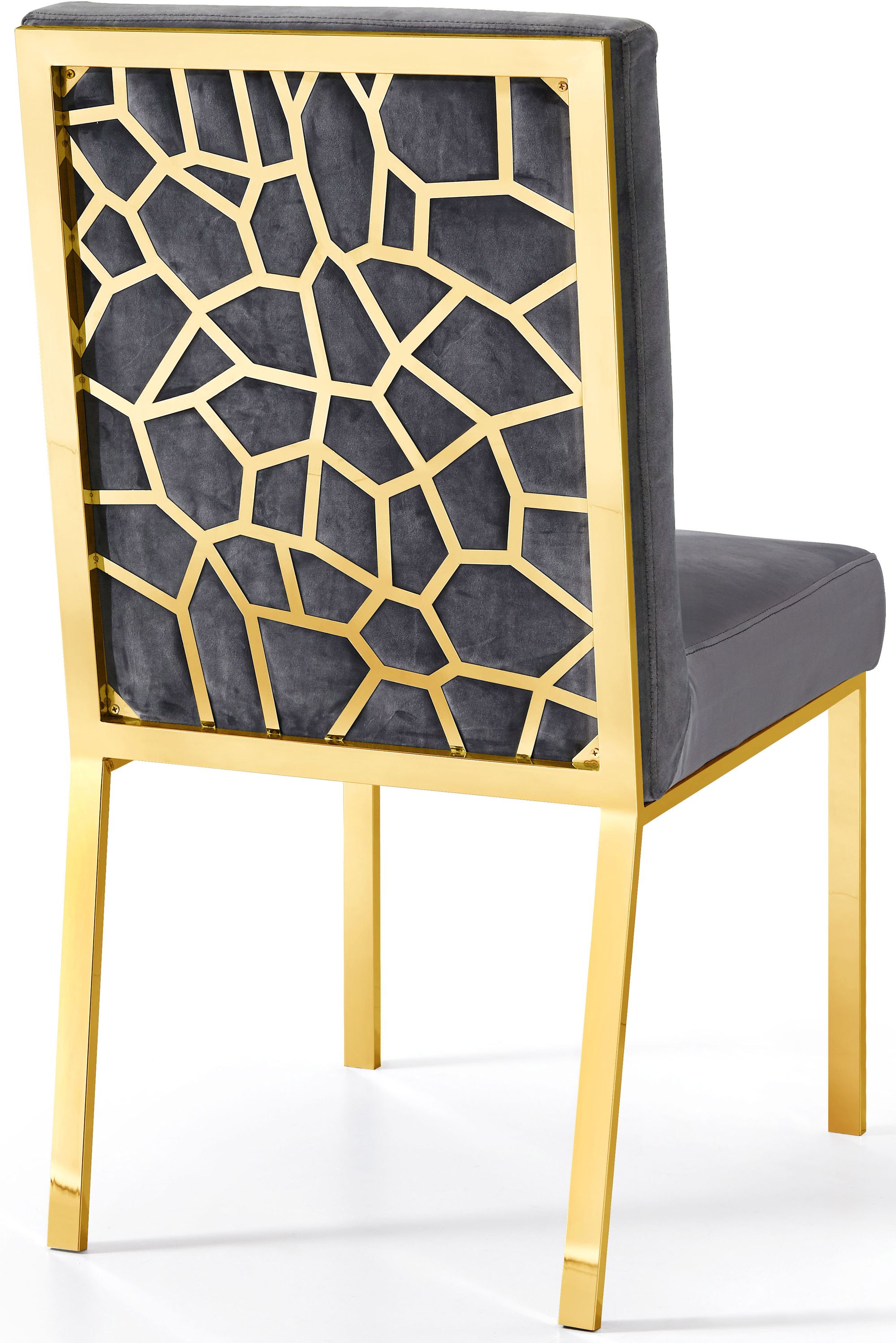 Opal Velvet Dining Chair with Gold Stainless Steel Base