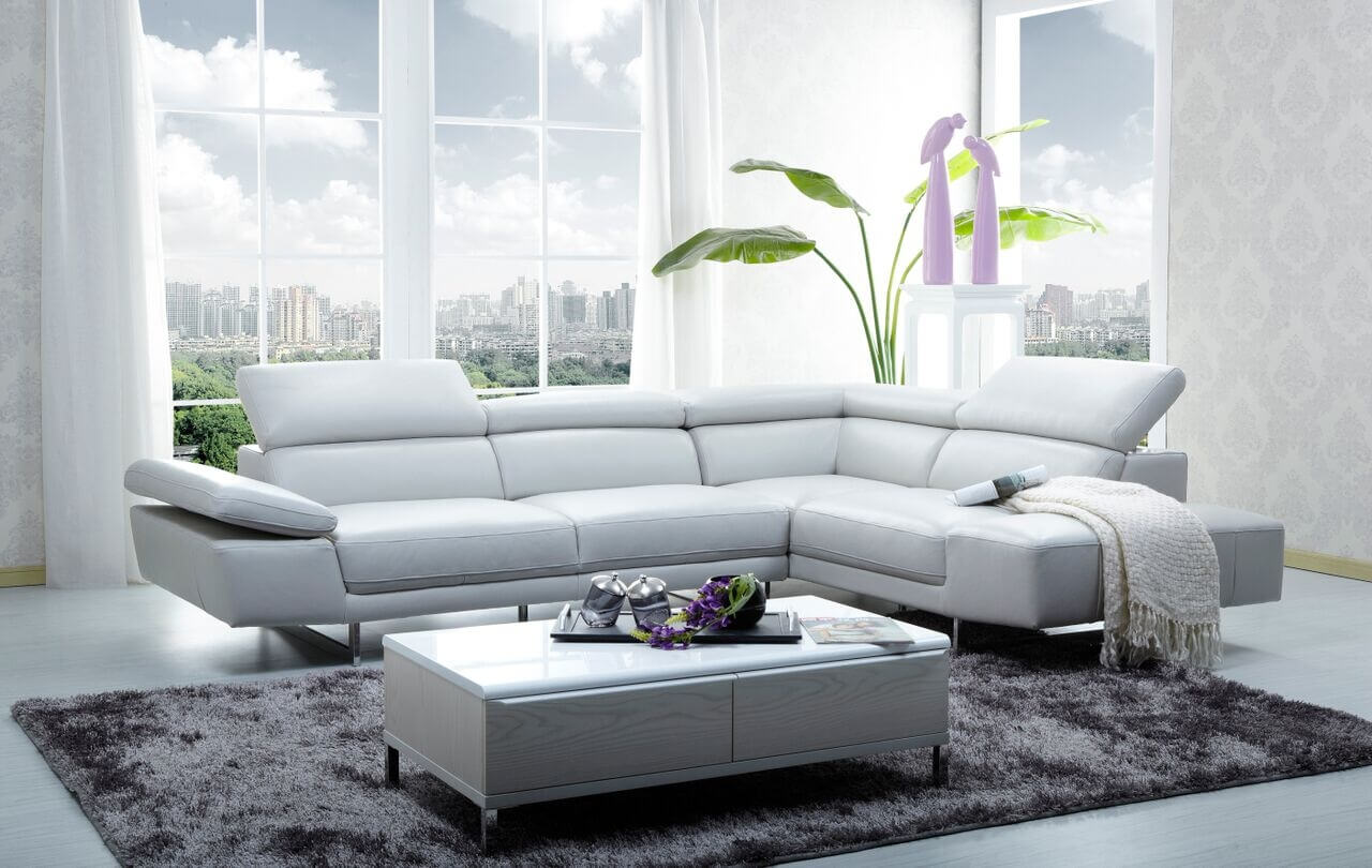 1717 Italian Leather Sectional Sofa