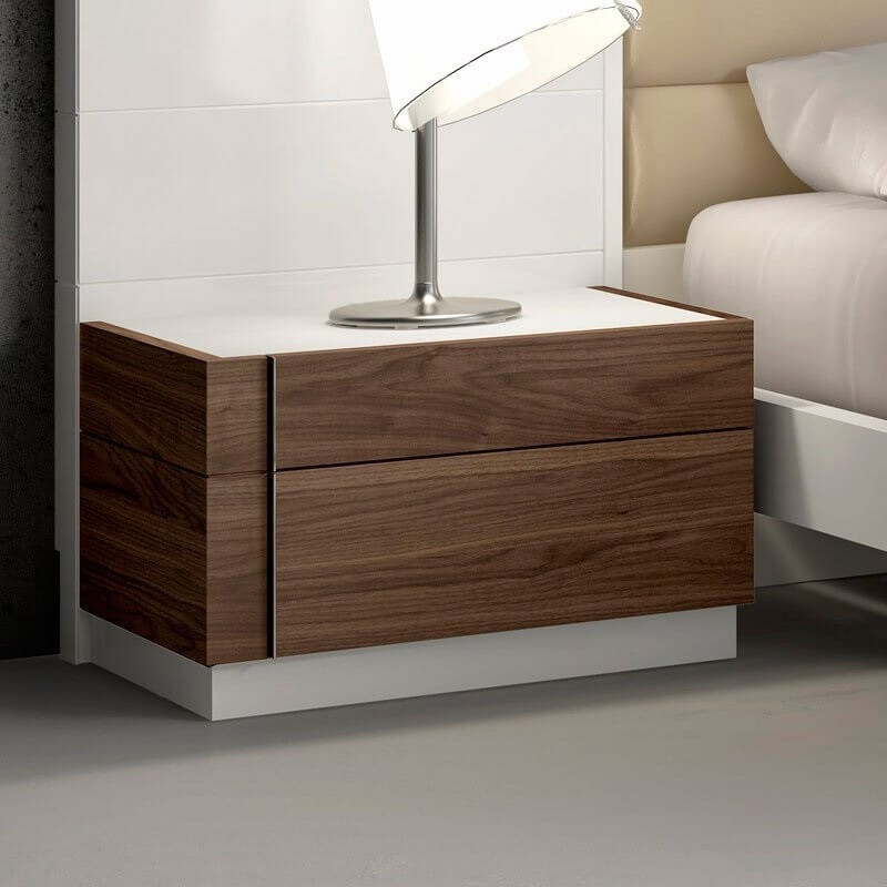 Lisbon Premium Glass Top Left Nightstand