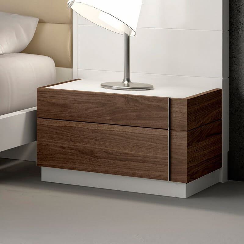 Lisbon Premium Glass Top Right Nightstand