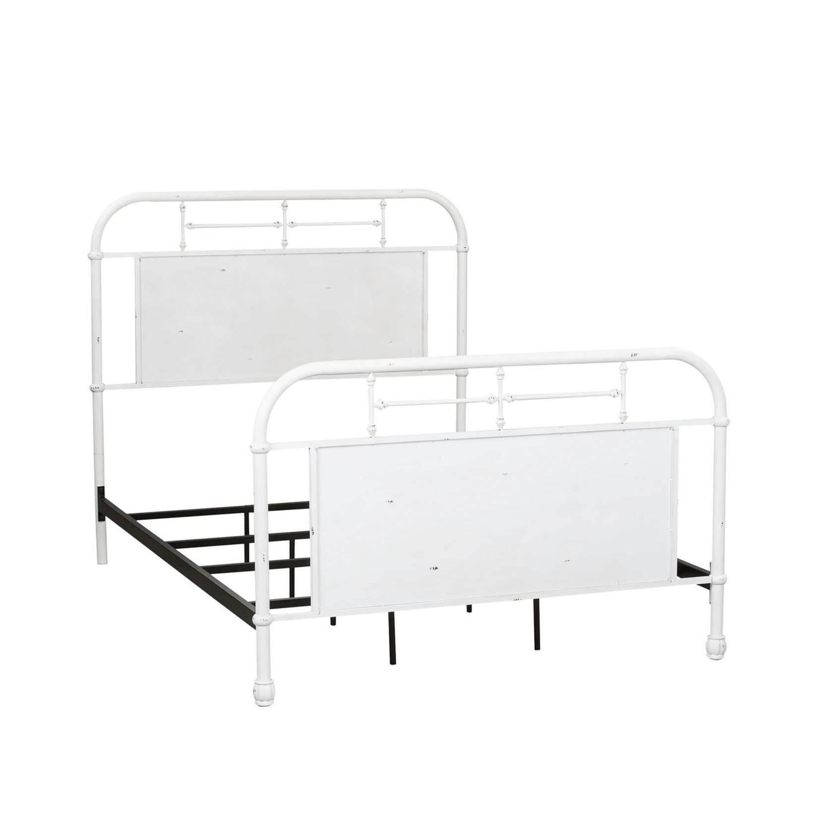 Vintage Series Twin Size Metal Bed - Antique White