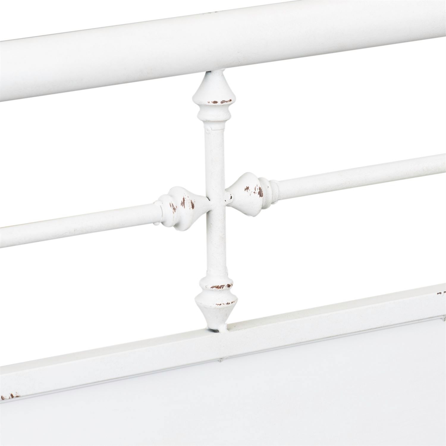Vintage Series Twin Size Metal Bed - Antique White