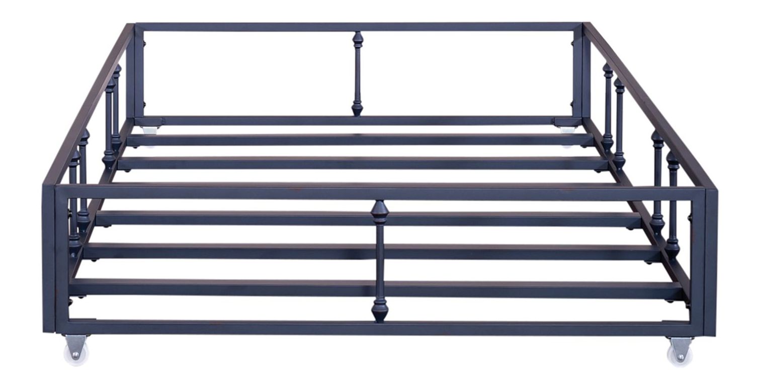 Vintage Twin Size Metal Bed Set with Trundle