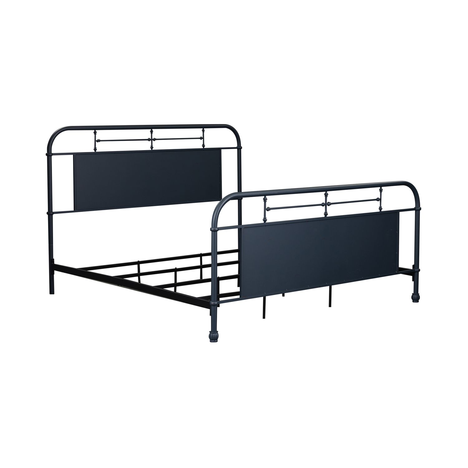 Vintage Series King Size Metal Bed - Distressed Navy