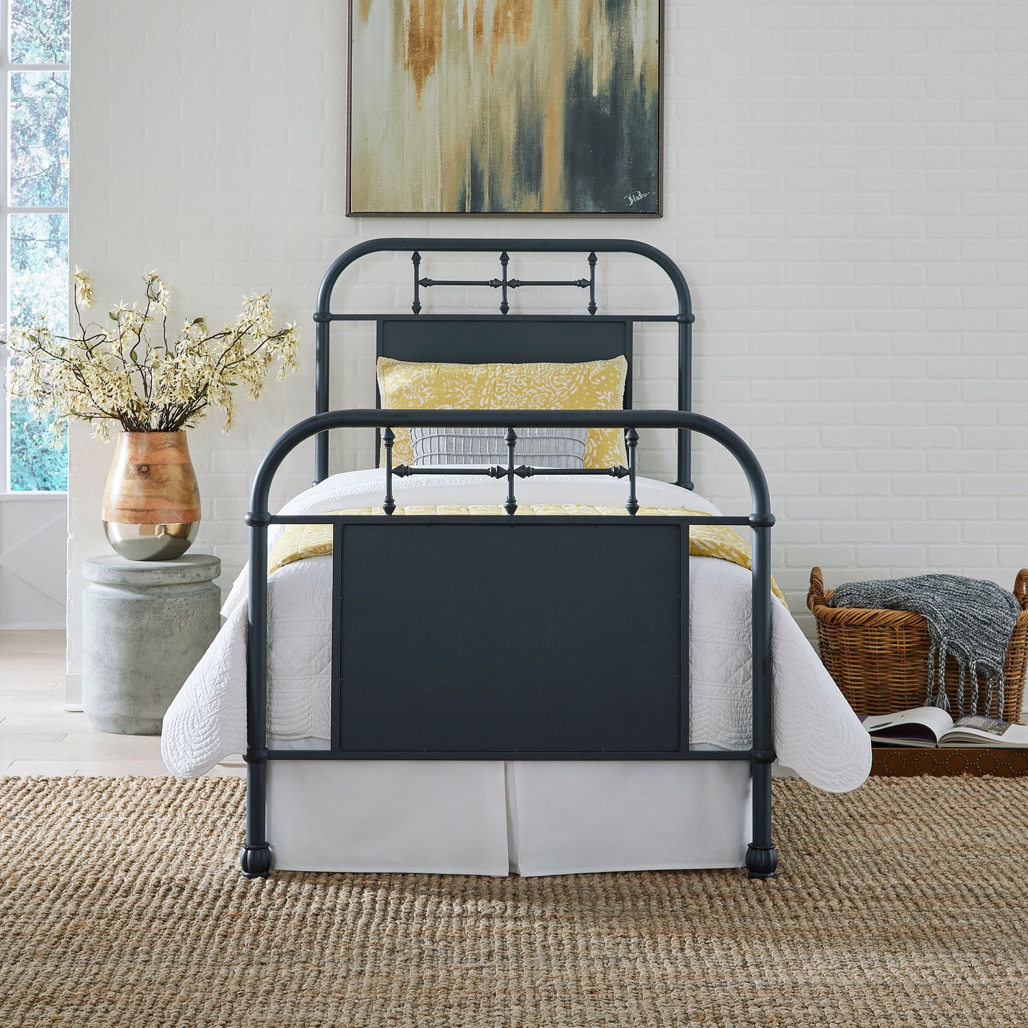 Vintage Series Full Size Metal Bed - Distressed Navy