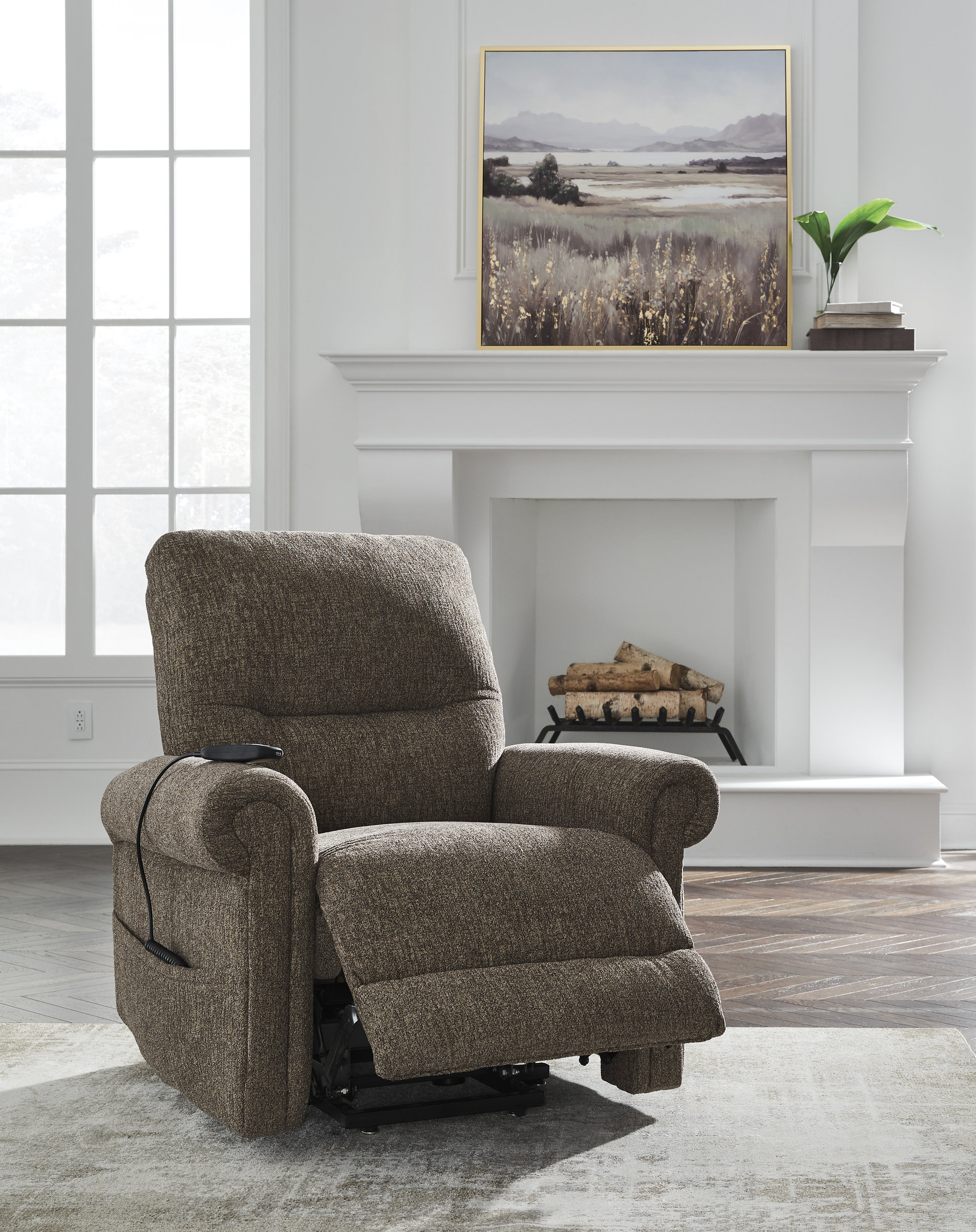 Aureta Fabric Power Lift Recliner