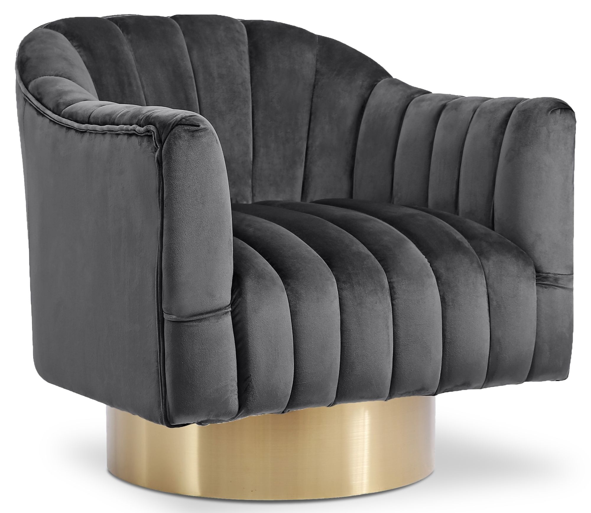Farrah Velvet Chair with Swivel Base