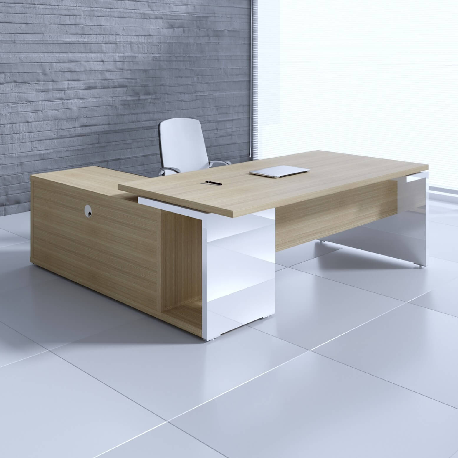 Light Sycamore + High Gloss White