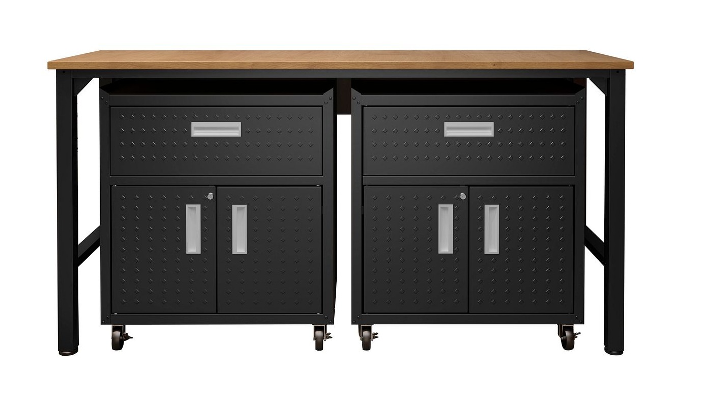 Fortress 3-Piece Textured Metal Garage Storage Set, Composition 4