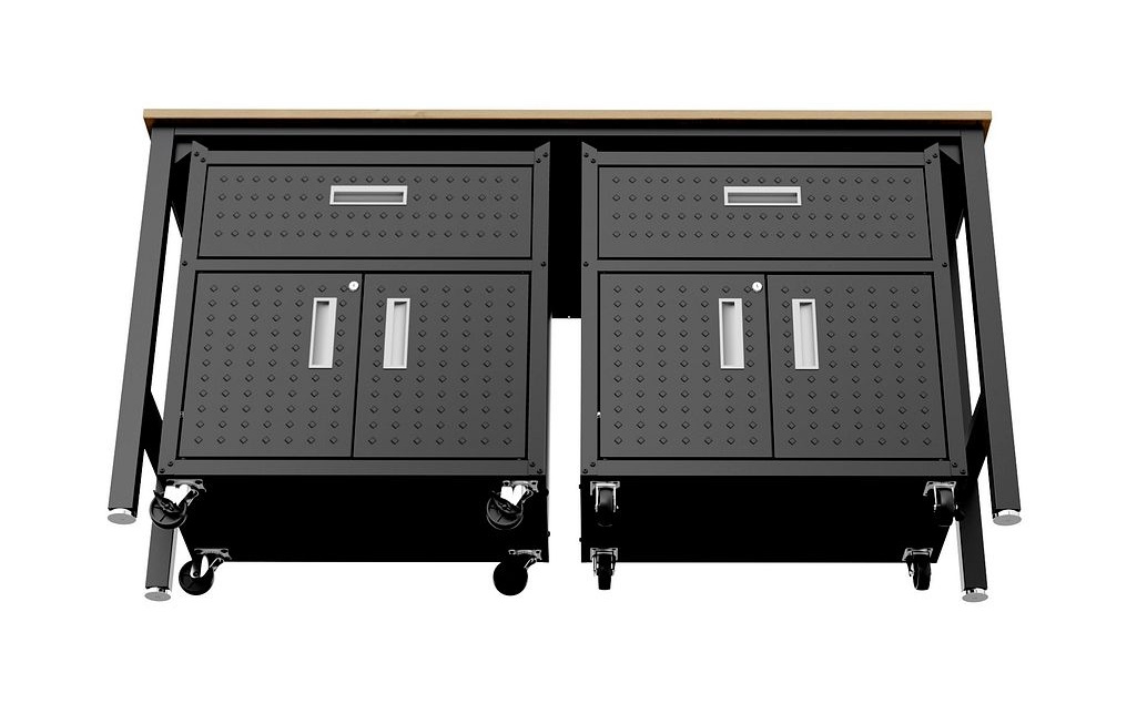 Fortress 3-Piece Textured Metal Garage Storage Set, Composition 4