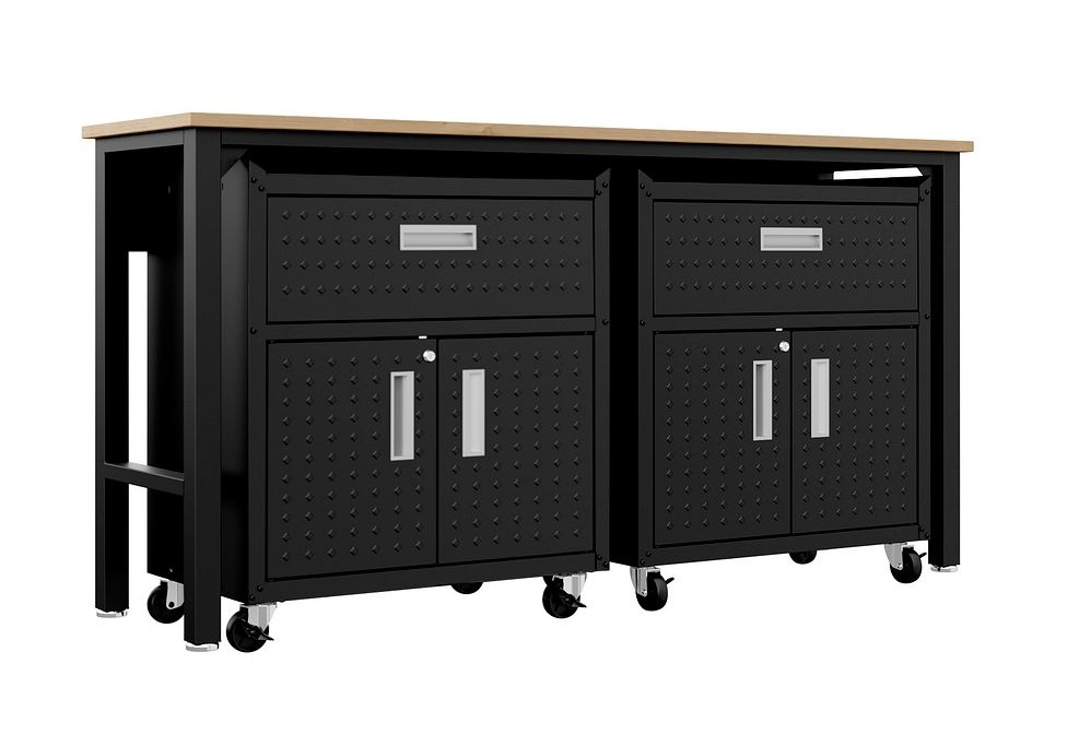 Fortress 3-Piece Textured Metal Garage Storage Set, Composition 4