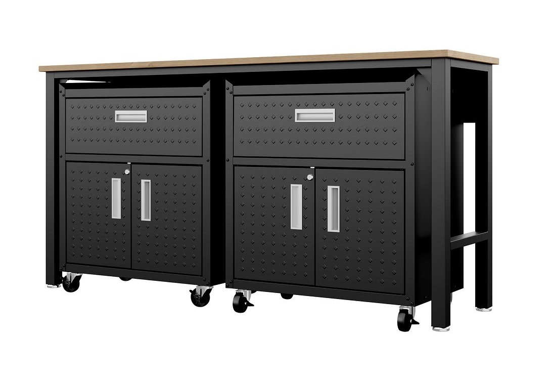 Fortress 3-Piece Textured Metal Garage Storage Set, Composition 4