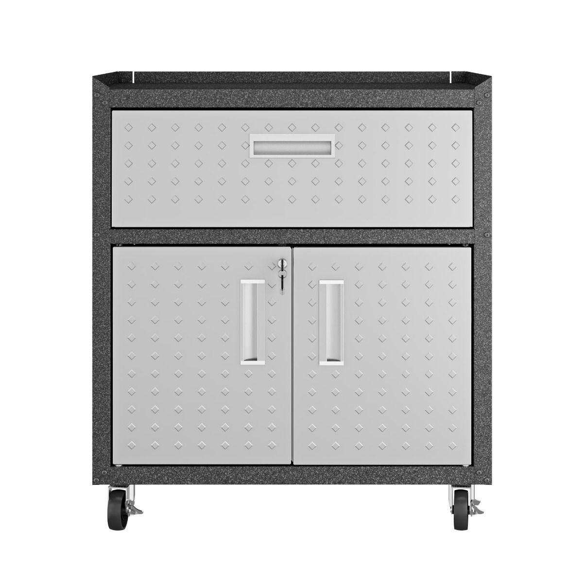 Fortress 3-Piece Textured Metal Garage Storage Set, Composition 4