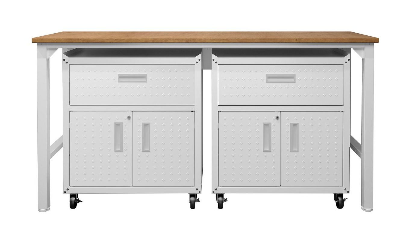 Fortress 3-Piece Textured Metal Garage Storage Set, Composition 4