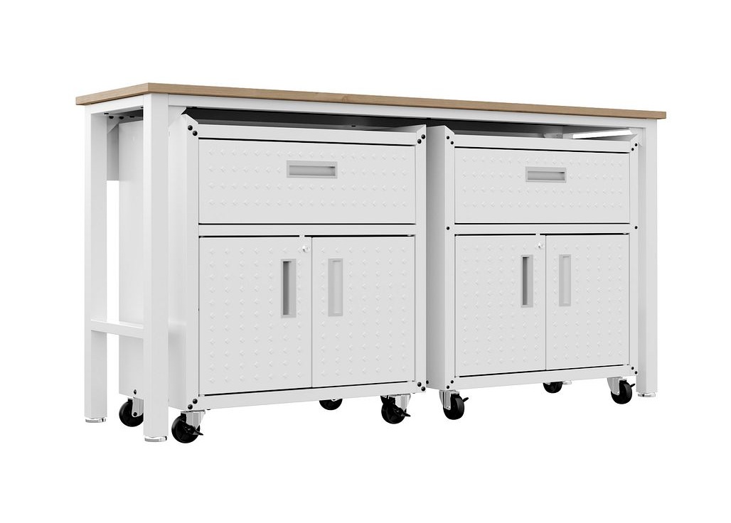 Fortress 3-Piece Textured Metal Garage Storage Set, Composition 4