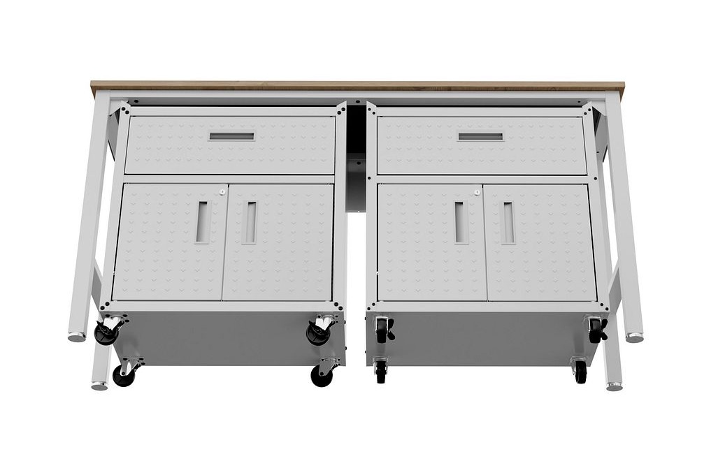 Fortress 3-Piece Textured Metal Garage Storage Set, Composition 4
