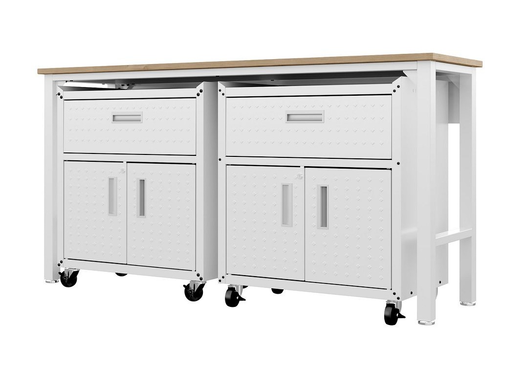 Fortress 3-Piece Textured Metal Garage Storage Set, Composition 4
