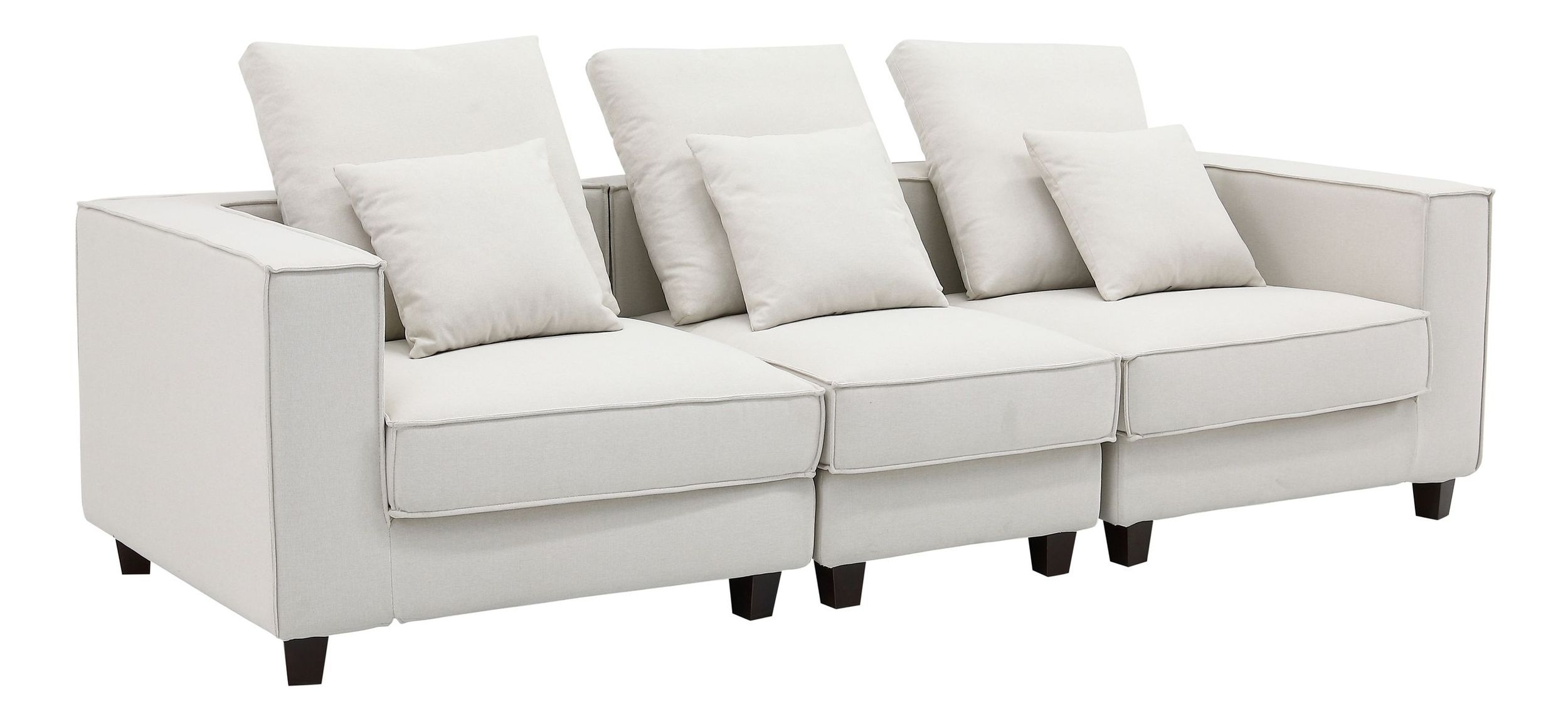 Apollo Luxury Linen Modular 3-Piece Sofa Set