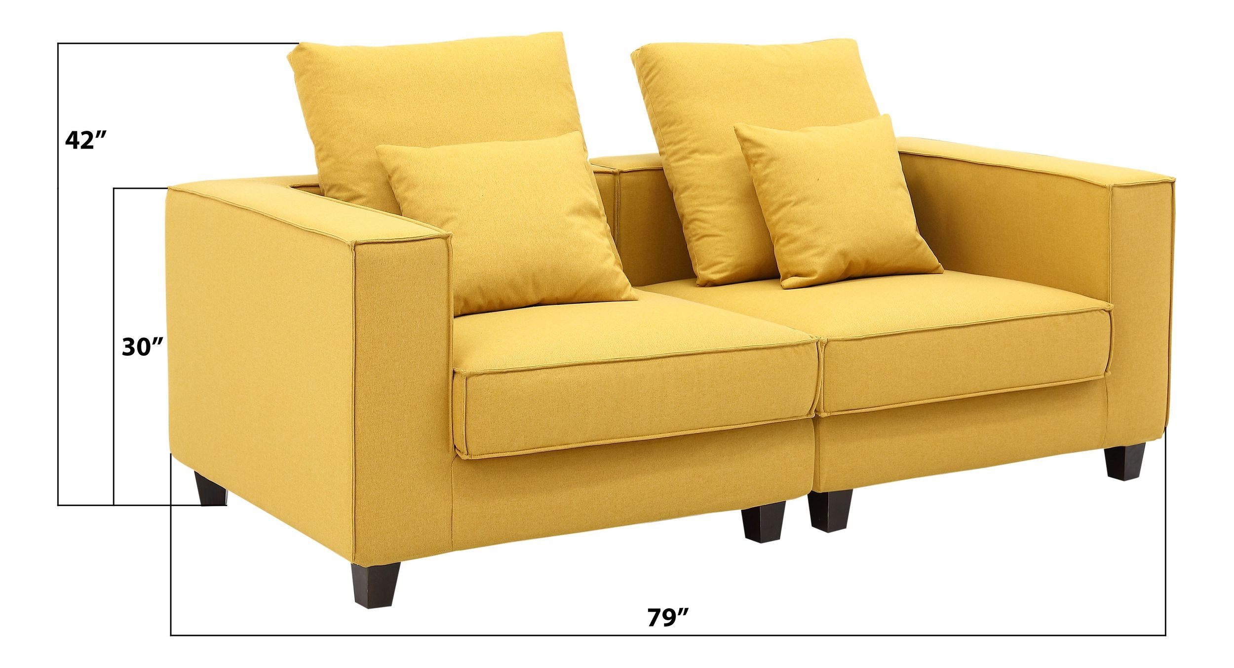 Apollo Luxury Linen Modular Loveseat Sofa