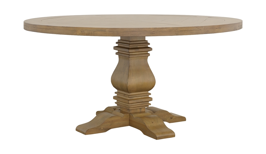 Florence Wood Round Pedestal Dining Table