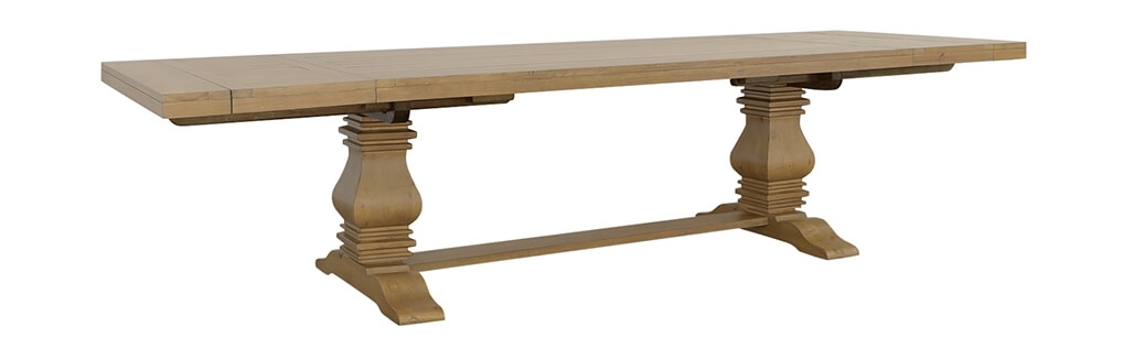Florence Wood Rectangular Double Pedestal Extendable Dining Table
