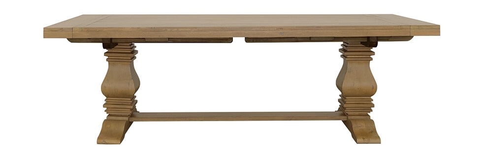 Florence Wood Rectangular Double Pedestal Extendable Dining Table