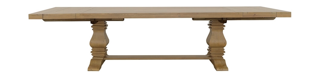 Florence Wood Rectangular Double Pedestal Extendable Dining Table