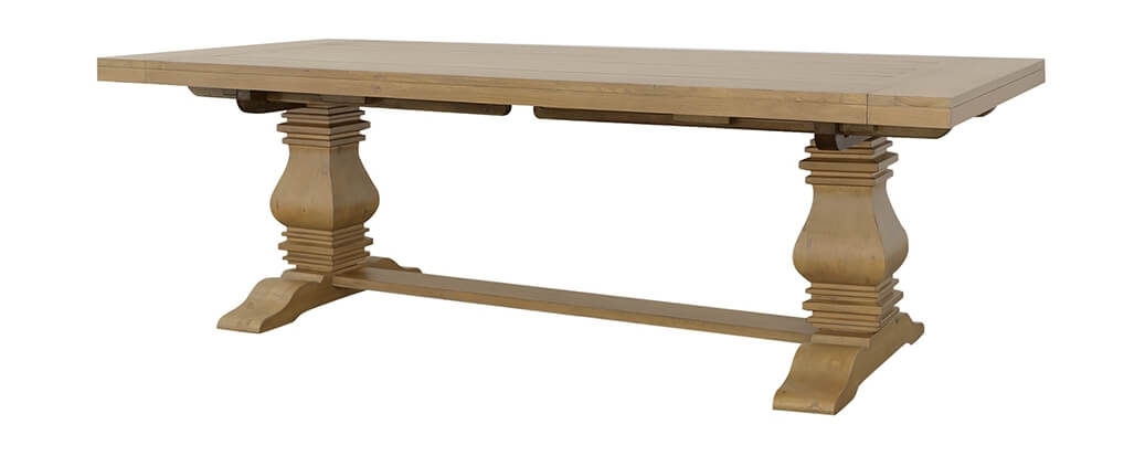 Florence Wood Rectangular Double Pedestal Extendable Dining Table