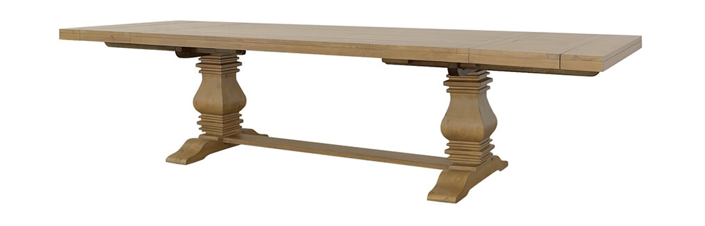 Florence Wood Rectangular Double Pedestal Extendable Dining Table