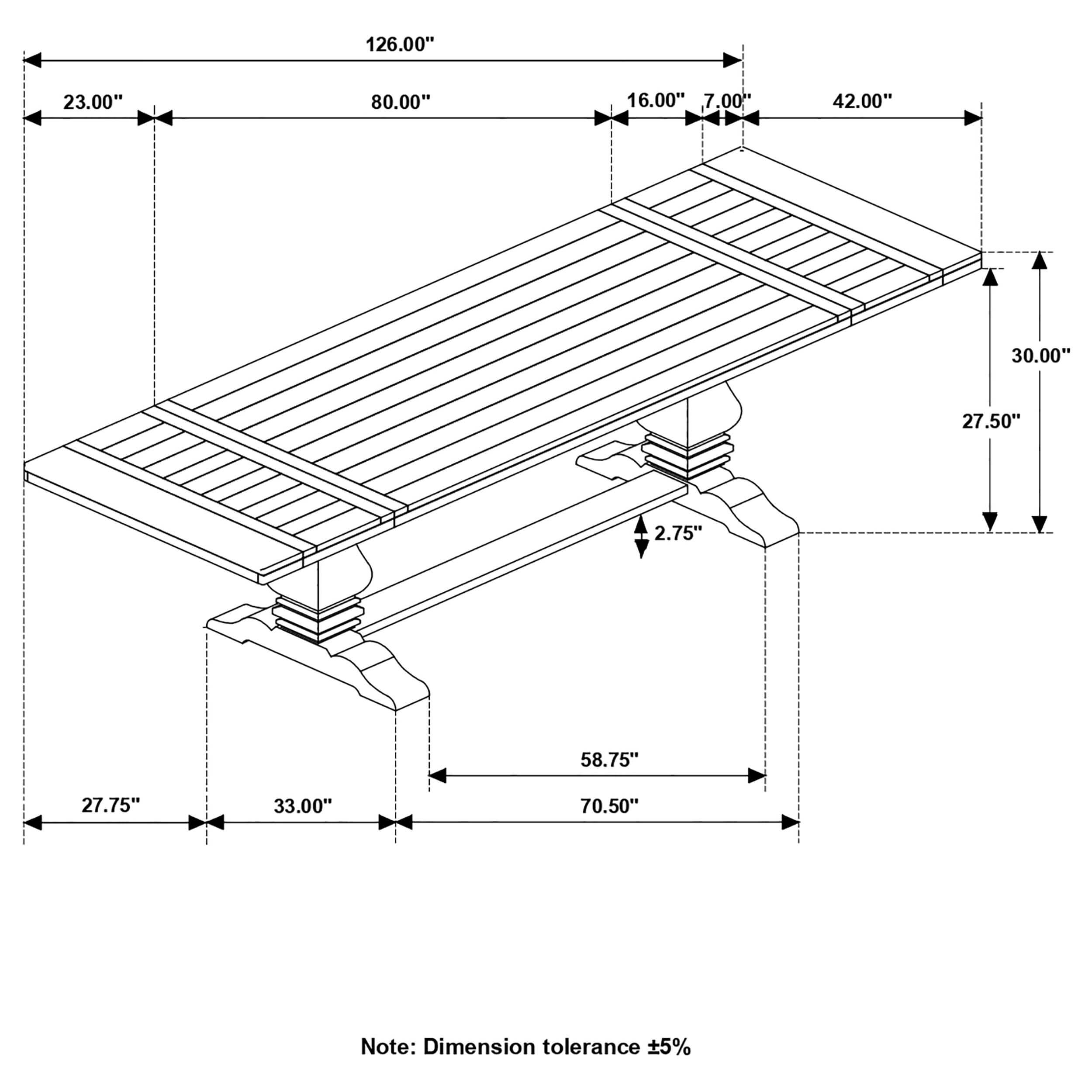 Florence Wood Rectangular Double Pedestal Extendable Dining Table