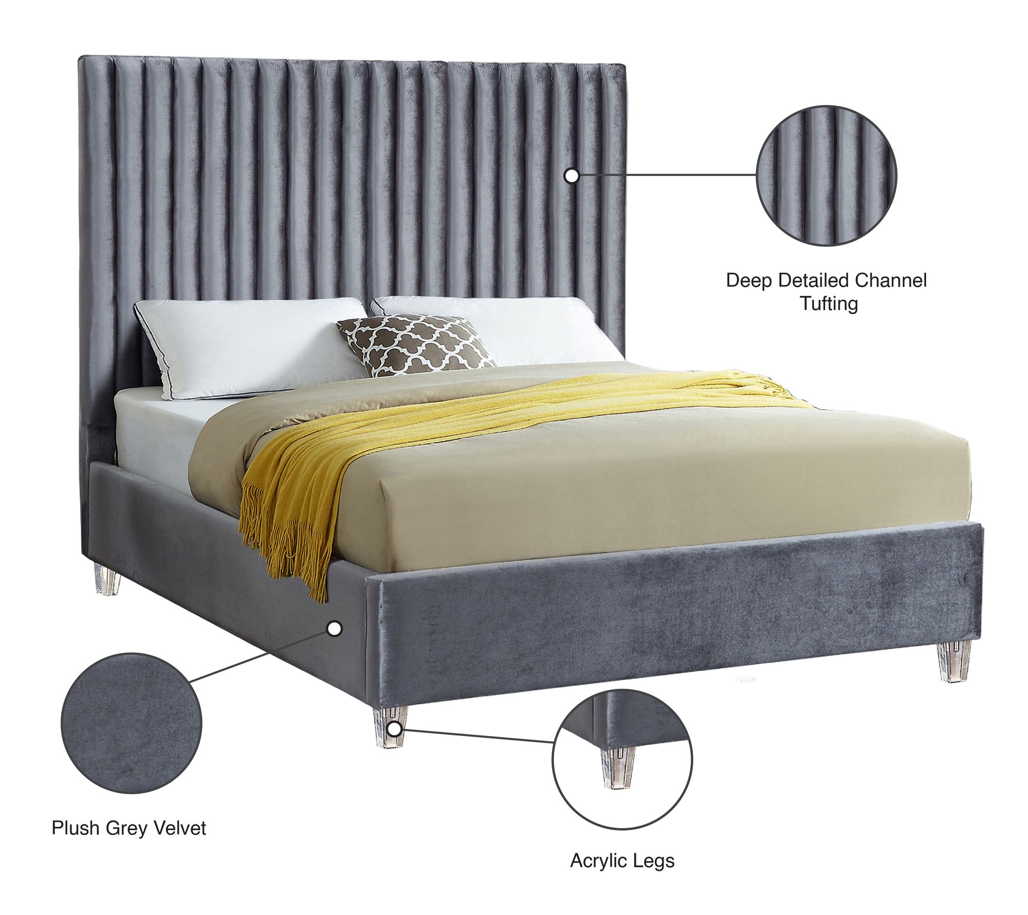 Candace Velvet Full Size Bed