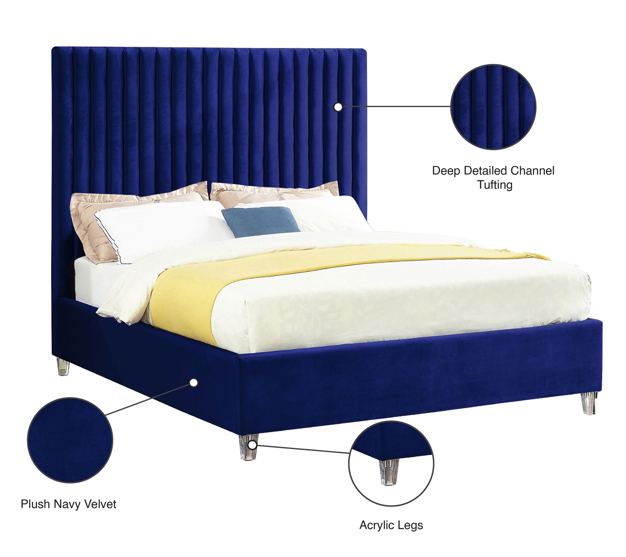 Candace Velvet Full Size Bed