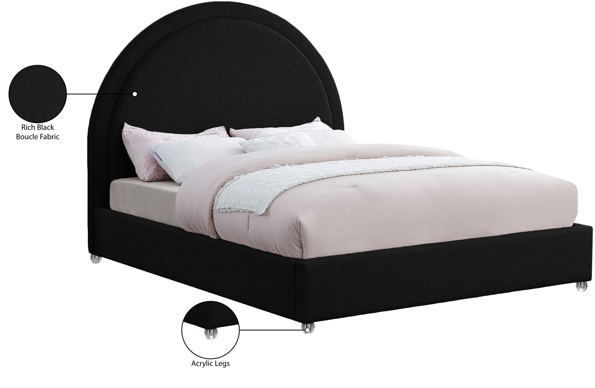 Milo Boucle Fabric Full Size Bed