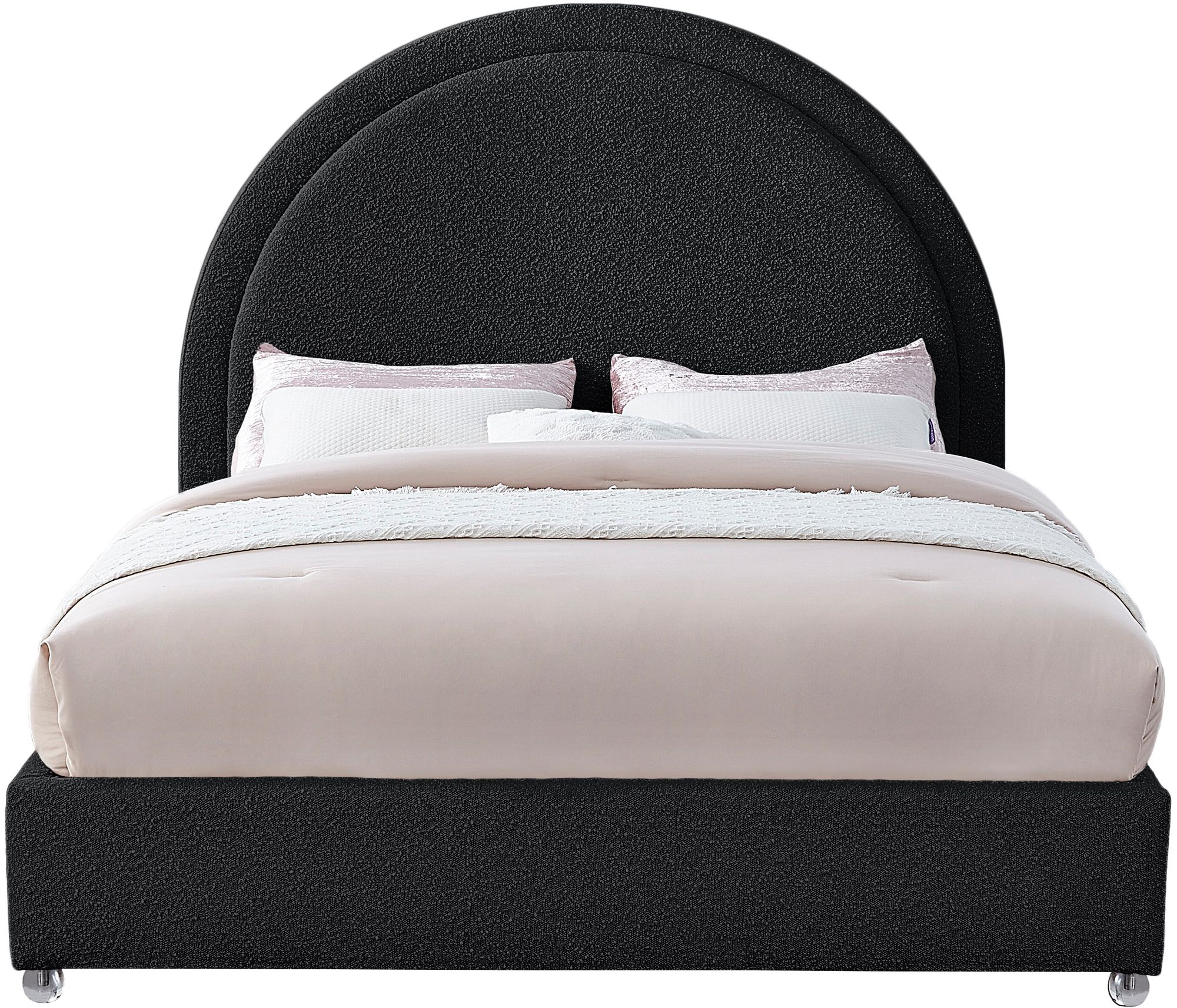 Milo Boucle Fabric Queen Size Bed