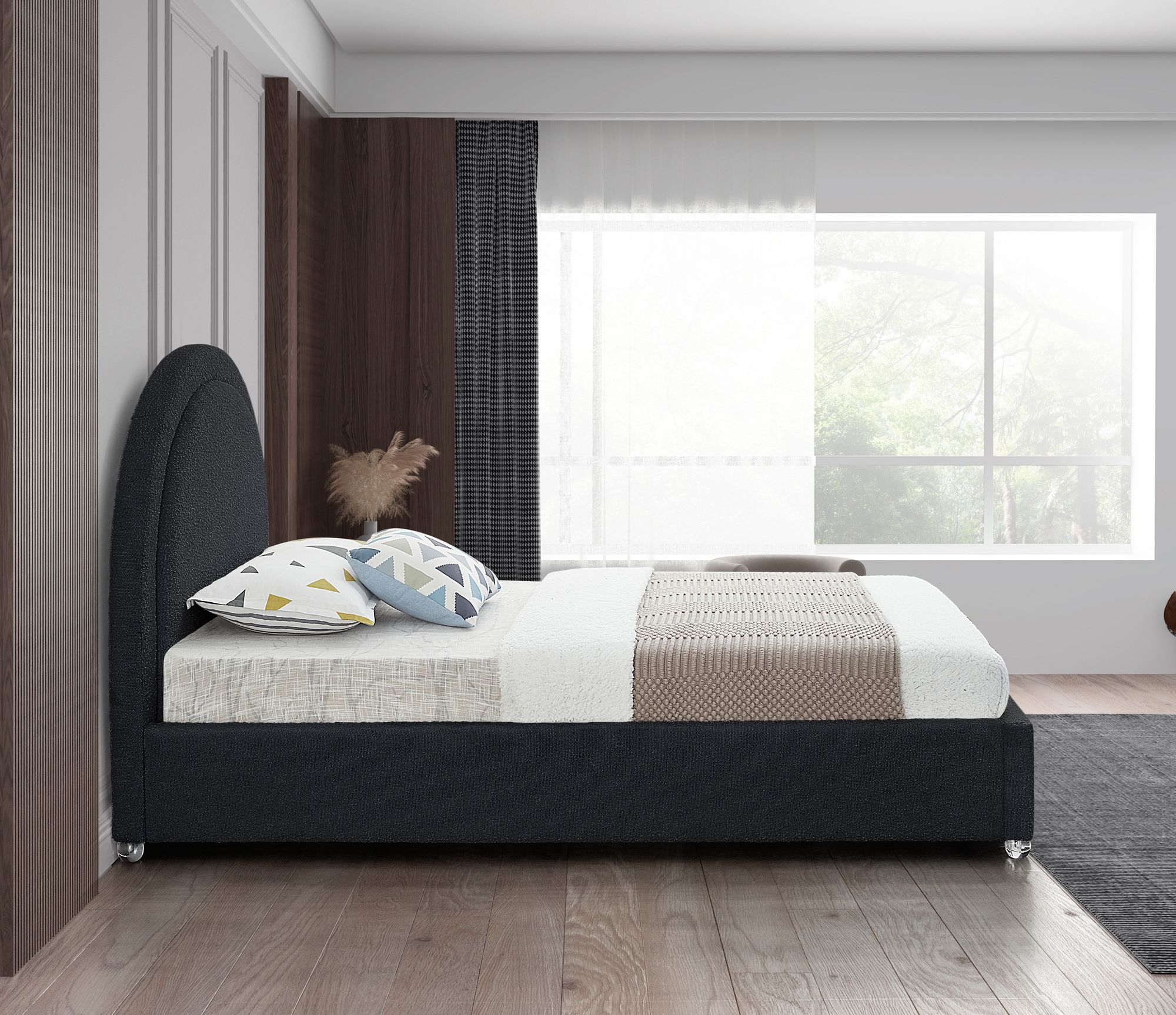 Milo Boucle Fabric Twin Size Bed