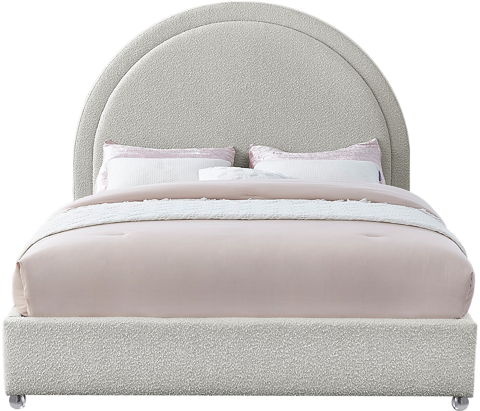 Milo Boucle Fabric Queen Size Bed