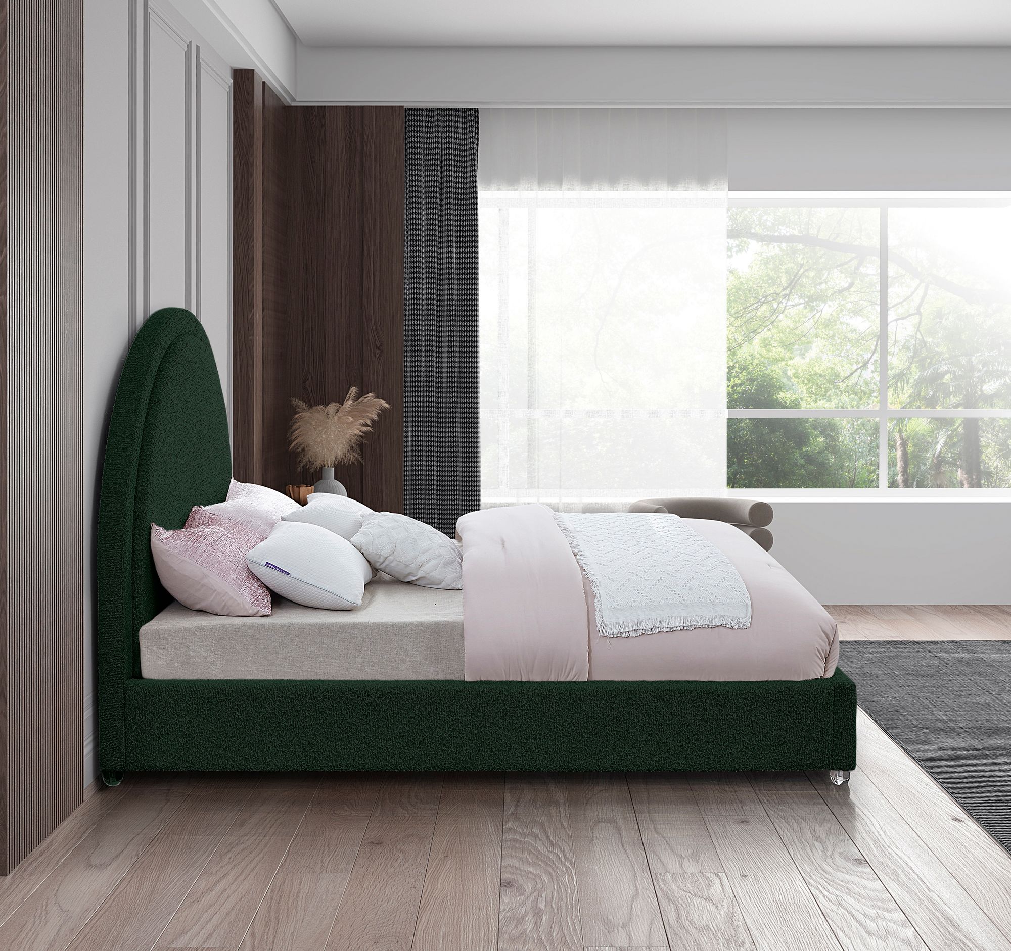 Milo Boucle Fabric Queen Size Bed