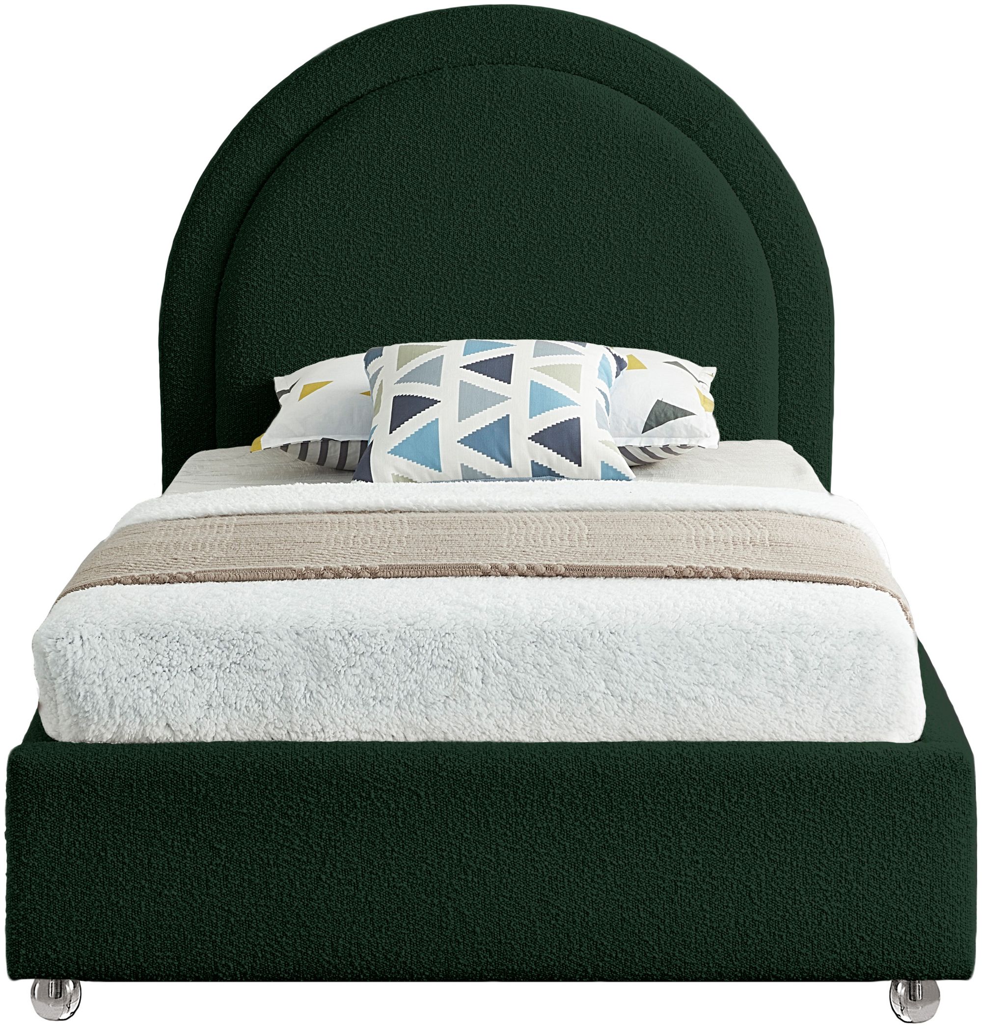 Milo Boucle Fabric Twin Size Bed