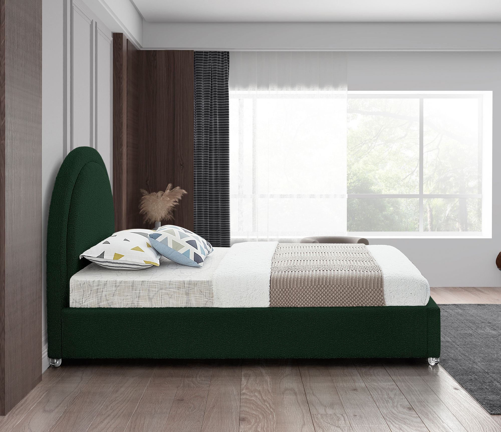 Milo Boucle Fabric Twin Size Bed