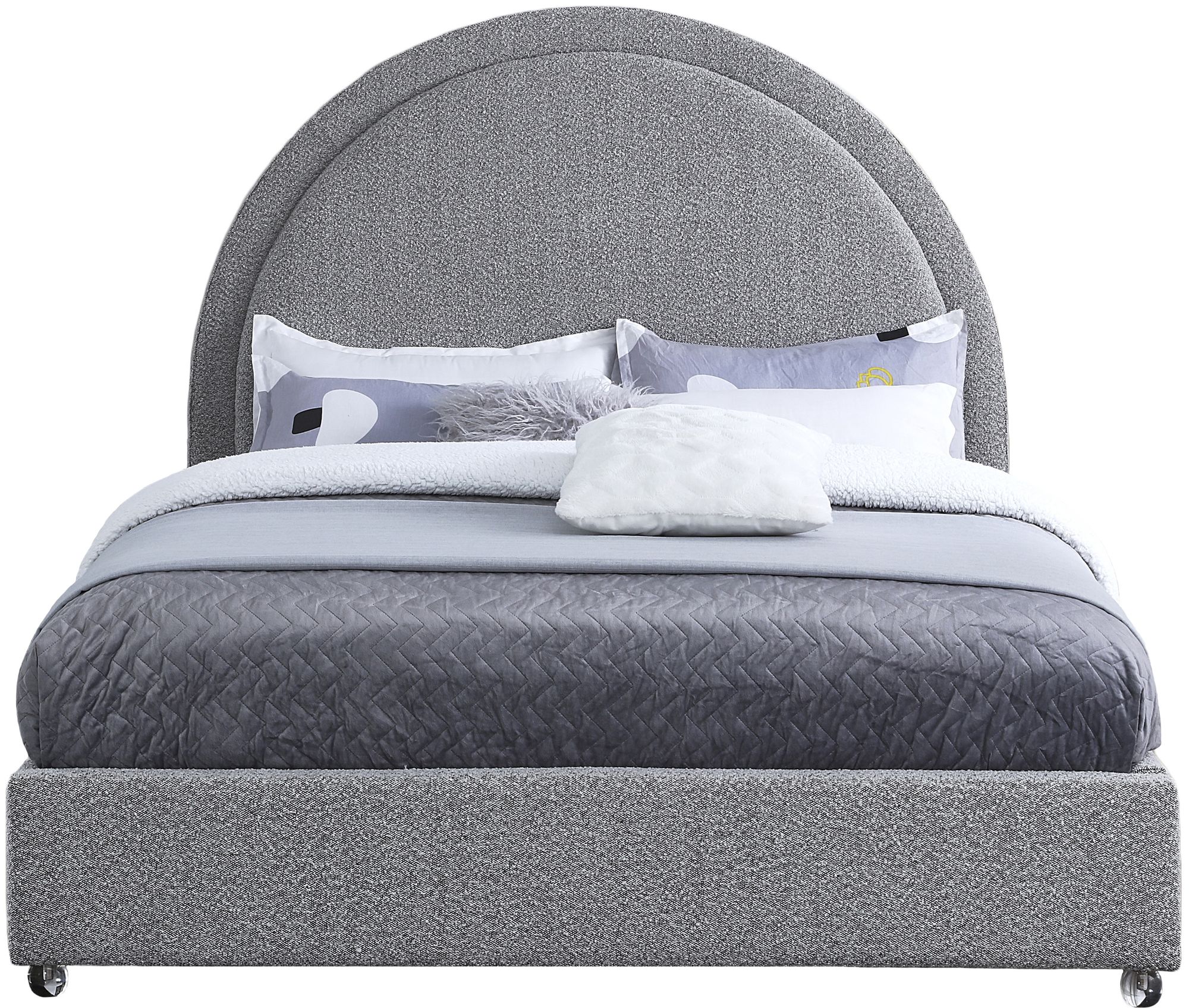 Milo Boucle Fabric King Size Bed