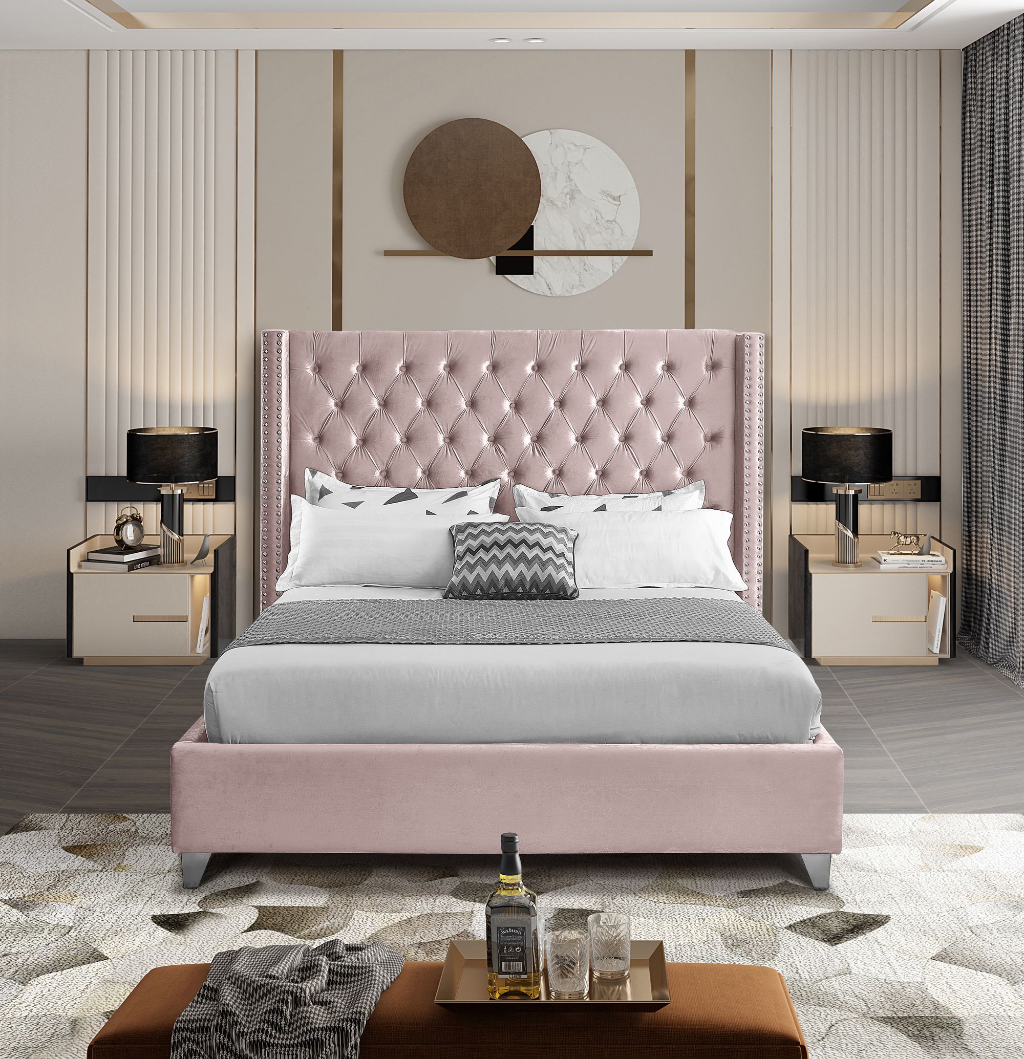 Aiden Velvet Full Size Bed