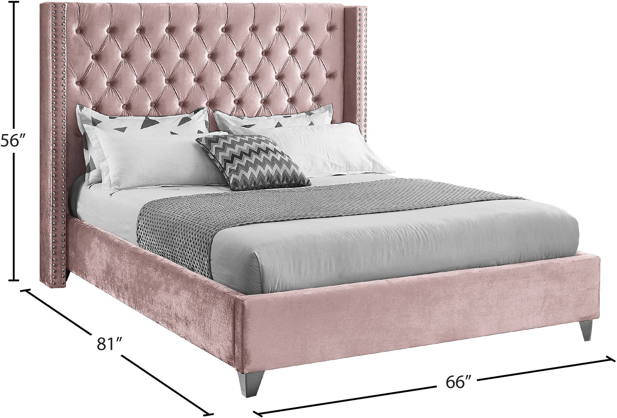 Aiden Velvet Full Size Bed