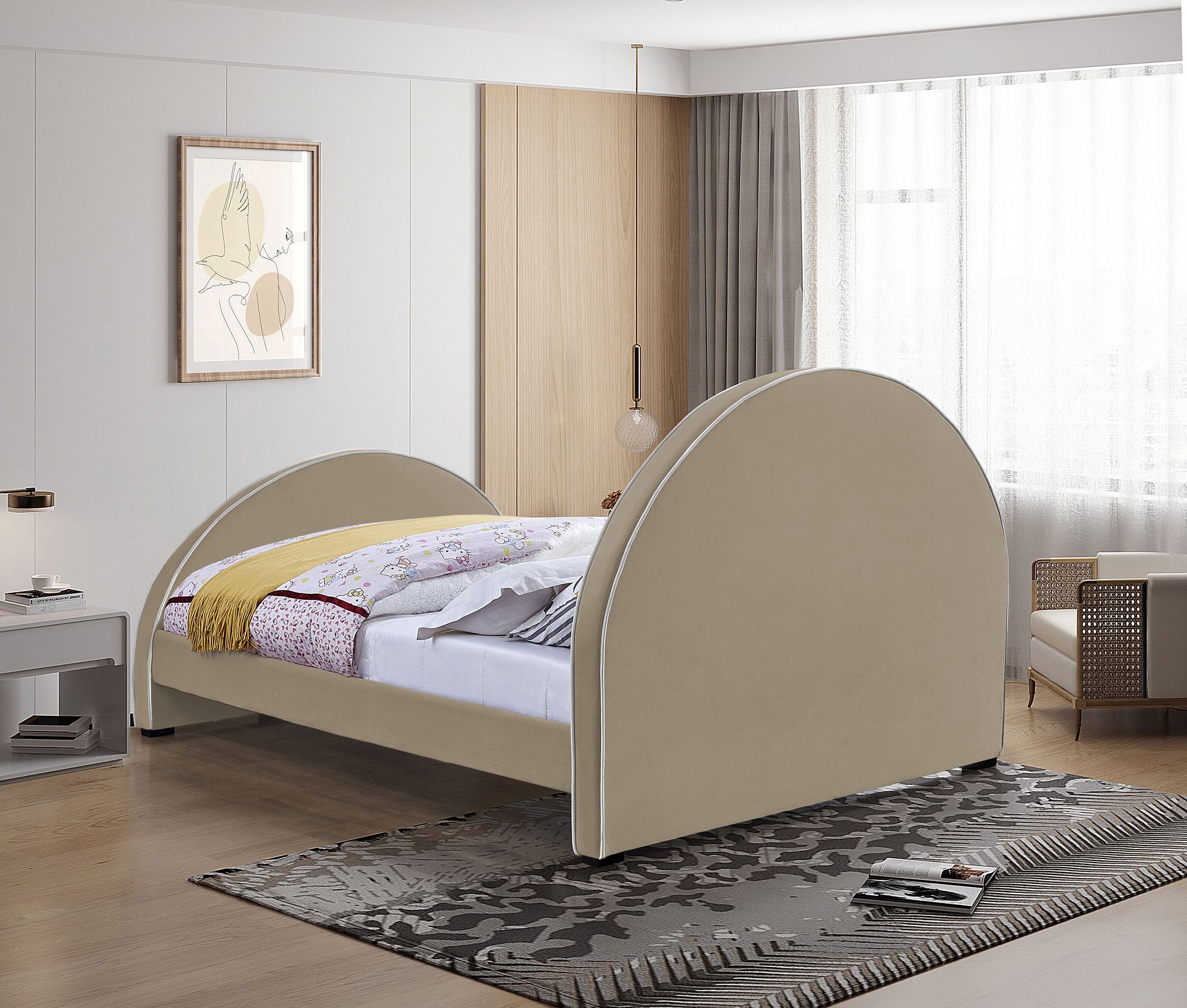 Brody Velvet King Size Bed