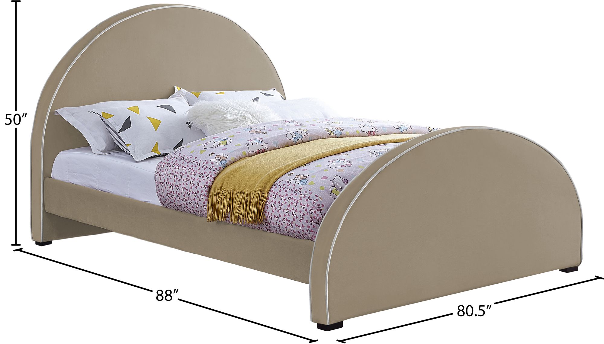 Brody Velvet King Size Bed