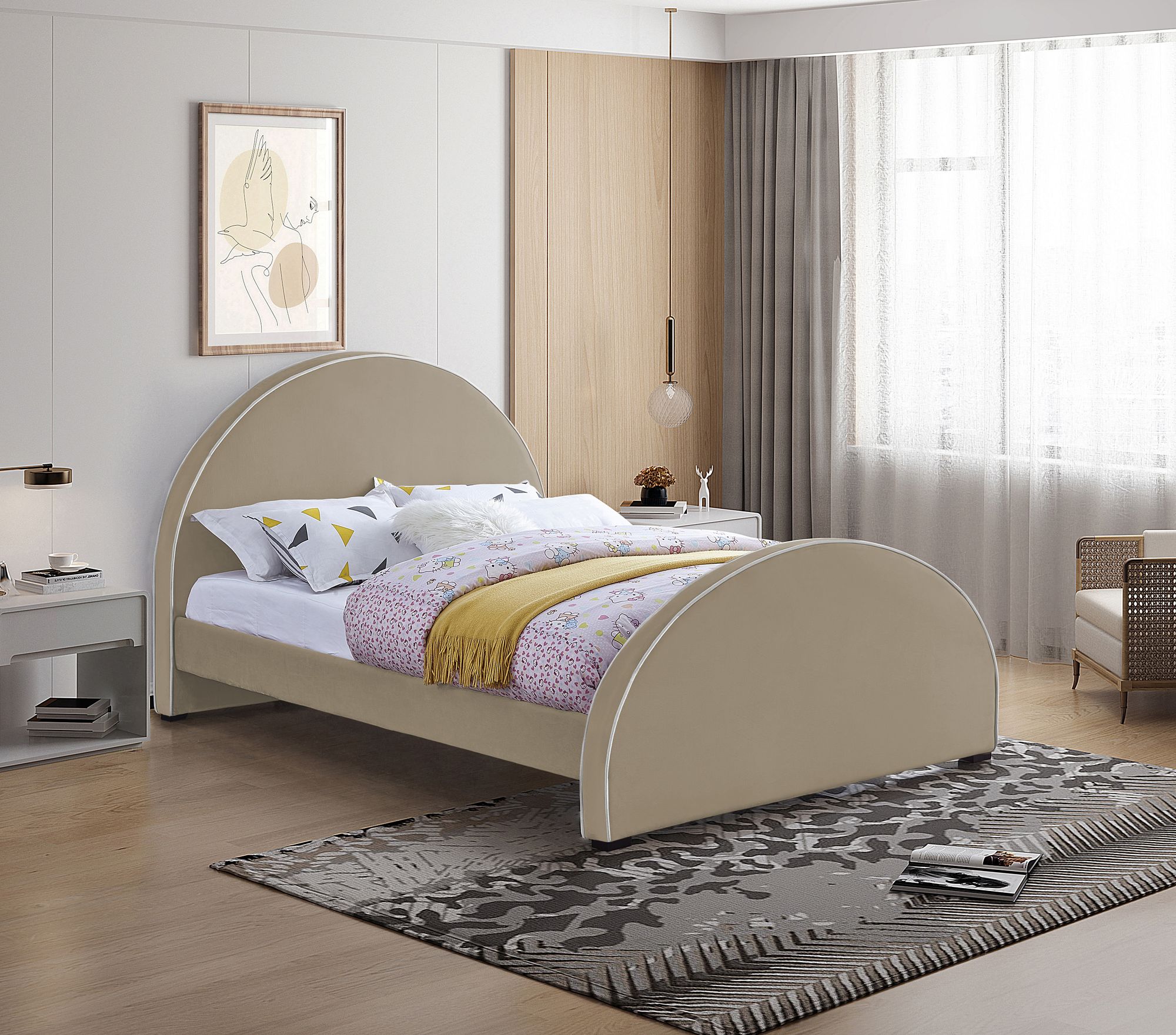 Brody Velvet Queen Size Bed